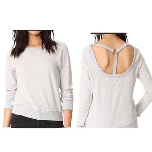 NWT Pam‎ & Gela Strap Back Sweatshirt Heather Grey Women Size Small